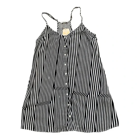 Obey No 89 Black & White Striped Dress Sz M - Picture 5 of 9